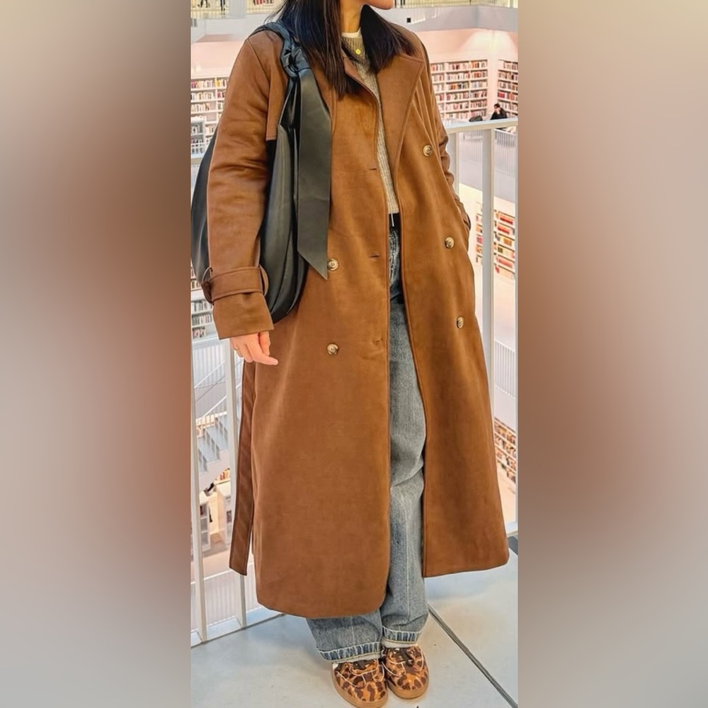 Edyisa suede trench coat